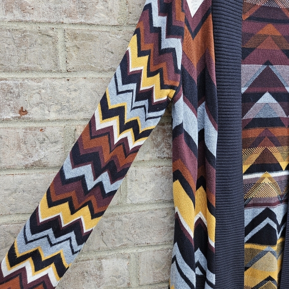 MISSONI for Target Multicolor Zigzag Knit Open Front Long Cardigan Sweater Mediu - Picture 3 of 10